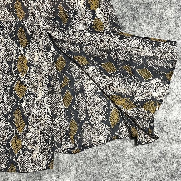 Alice Blue Skirt Women's M Tan Animal Print Snakeskin Midi A-line Slit Hem Lined - Picture 11 of 14